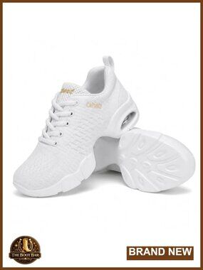 Womens Jazz Dance Sneakers Lace Up Split Sole Dance Shoes Mesh